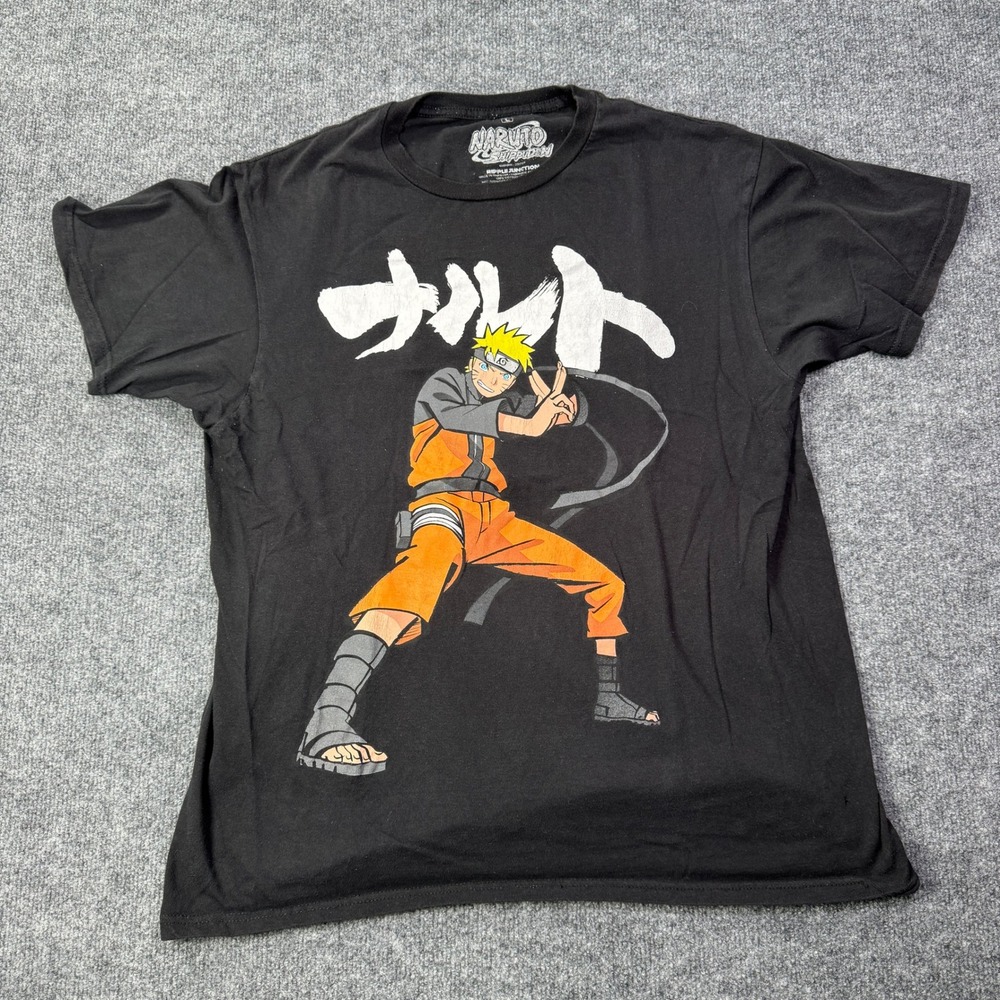 Naruto Shippuden Ripple Junction T Shirt Mens L Black Anime